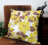HOM-909 - Yellow floral cushion 45x45cm