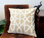 HOM-902 - Tan/white abstract cushion 45cmx45cm