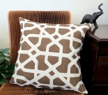 HOM-903 - Brown/white abstract cushion 45cmx45cm